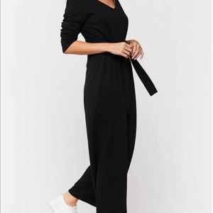 Velvet Heart black knit wide leg jumpsuit